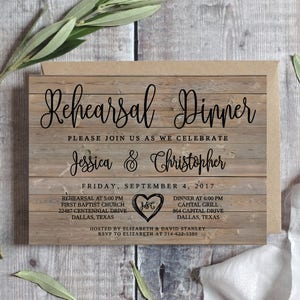 PRINTABLE Wedding Rehearsal Dinner Invitation Template Printable / Editable 5"x7" - Wood / Barn / Ranch / Rustic Wedding Rehearsal