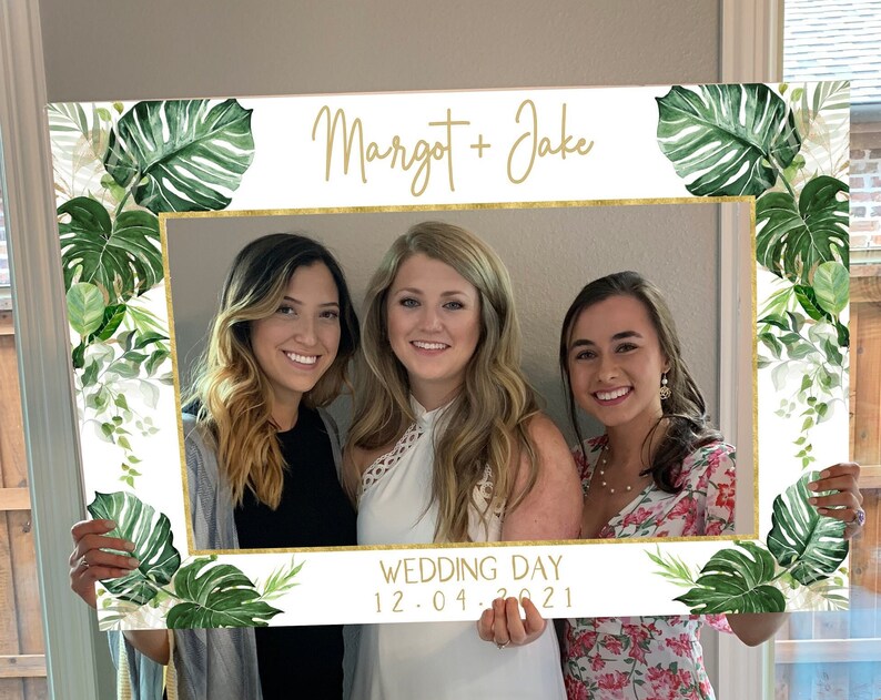 Tropical Photo Prop Frame PRINTED Ready to Use Bridal Shower Baby Shower Wedding Photo Booth Jungle Theme Photo Prop Selfie