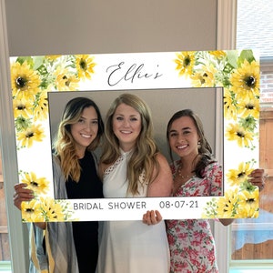Photo Prop Frame PRINTED, Ready to Use, Sunflowers Bridal Shower / Baby Shower / Wedding Photo Booth, Sunflower Photo Prop, Selfie Frame