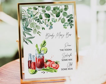 Bloody Mary Bar Sign: Bridal Brunch & Baby Shower (PDF Download