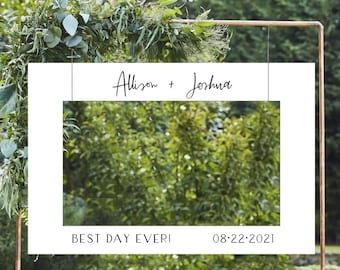 Selfie Photo Prop Frame Printable, White Photo Bridal Shower Photo Booth Frame Template, White Photo Prop Frame, Horizontal Frame Backdrop