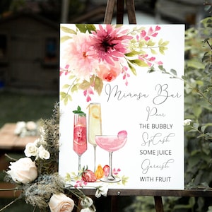 Mimosa Bar Sign Download, Printable Mimosa Sign, Printable Bridal Shower Sign, Mimosa Juice Label Tags, Instant Download, Mimosa Brunch