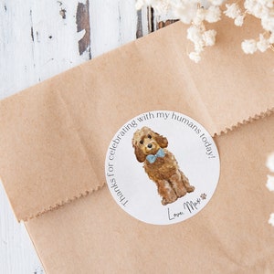Pet Wedding Stickers, Pet Thank You Stickers for Treat Bags, Personalized Pet Favor Stickers, Dog Treat Bag Sticker, Doggy Bag Sticker