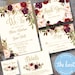 Marsala Wedding Invitation Template Printable / Editable / Marsala ...