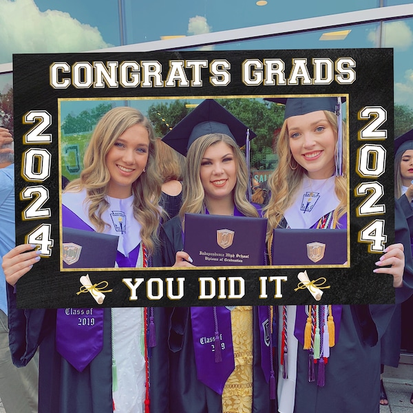 Graduation Photo Prop Frame Template, Grad Party Photo Booth Frame Printable, 2022 Graduation Party Decor Sign, Graduation Party Backdrop