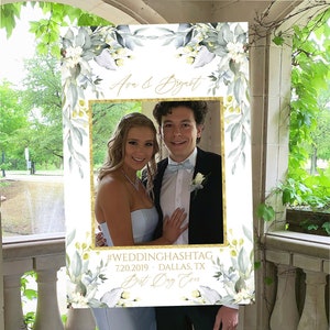 Photo Prop Frame Printable Template, Greenery Wedding / Bridal Shower Photo Booth Frame Template, Succulent Photo Prop Frame, DIY Frame