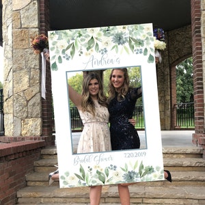 Succulent Bridal Shower Photo Prop Frame: Rustic Floral Design (Digital Download)