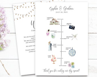 Wedding Timeline Printable, Editable Timeline, Rustic Wedding Welcome, Order of Events, Wedding Day Timeline, DIY Wedding Itinerary Template
