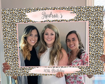 Birthday Party Photo Prop Frame Printable Template, Animal Print Photo Prop, Bachelorette Party Photo Booth Frame, Leopard Photo Prop, DIY