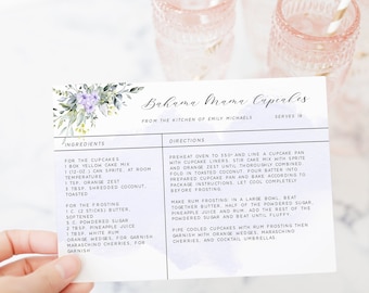 Recipe Card Template - Etsy