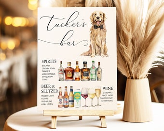 Wedding Bar Menu with Pet, Signature Pet Drink Sign Template, Pet Signature Cocktail Sign Dog, Dog Wedding Bar Menu Sign, Cocktail Sign Pet