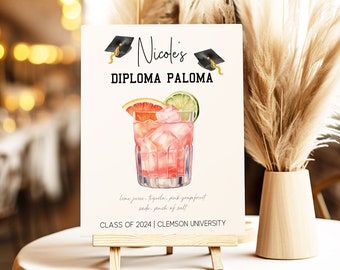 Graduation Party Cocktail Sign Templates, Editable Signature Drink Recipe Cards, Graduation Party Cocktail Sign, Grad Cocktail Party Decor