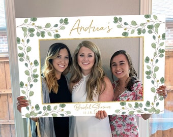 Photo Prop Frame PRINTED, Ready to Use, Eucalyptus Greenery Bridal Shower / Baby Shower / Wedding Photo Booth, Photo Prop, Selfie Frame