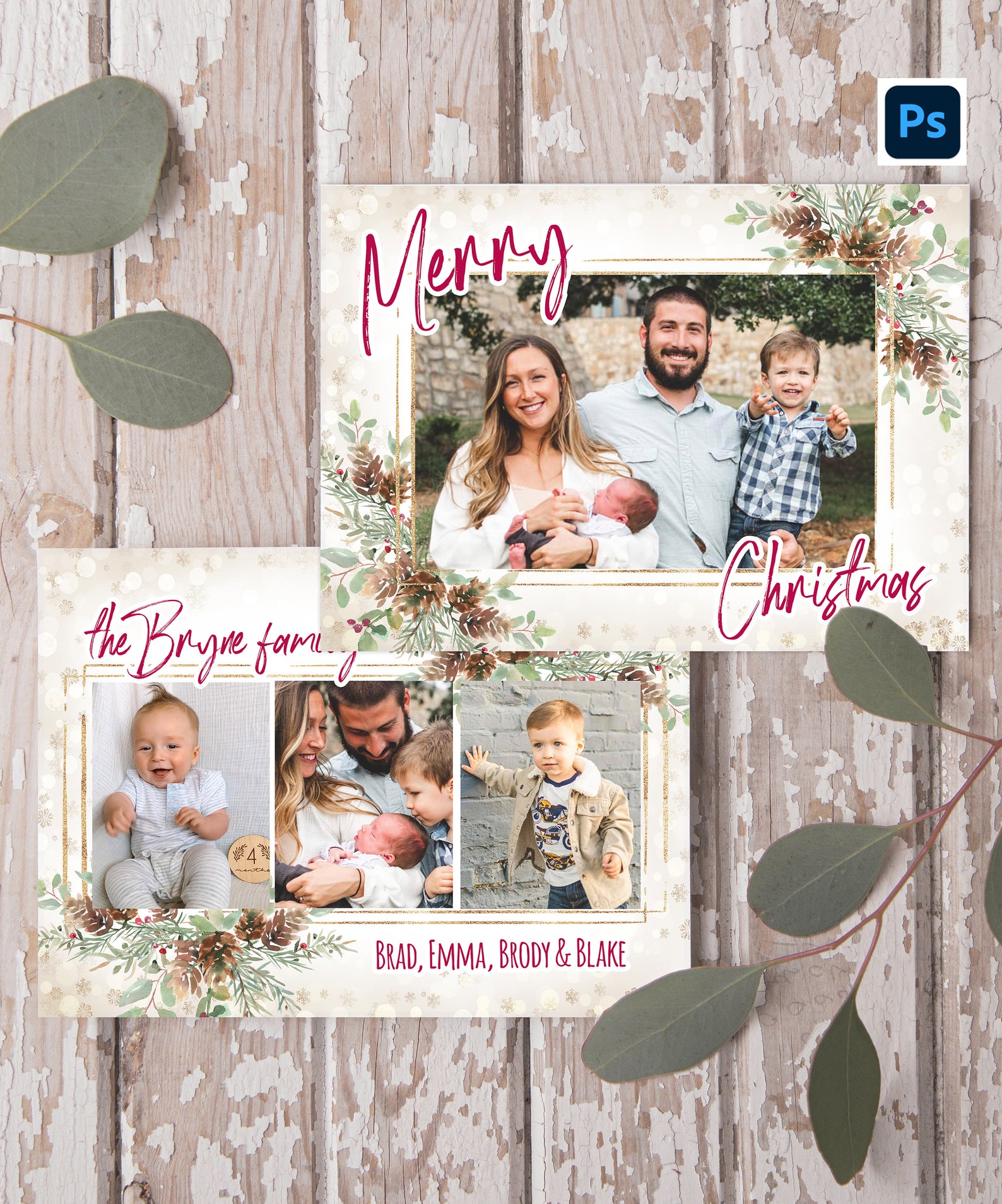 Christmas Card Template Christmas Card Template Etsy