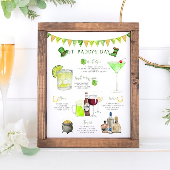 st patricks day pub menu