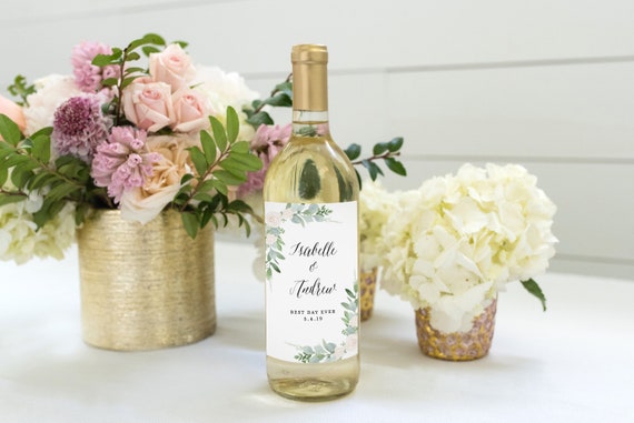 Wine Label Printable Wine Label Wedding Template Greenery Wine