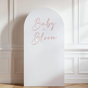 Baby in Bloom Shower Arch Backdrop: Custom Colors Printed Foamboard