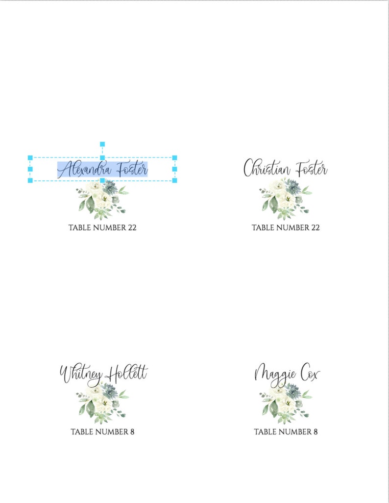 Printable Place Card Template Avery Place Card DIY Wedding Etsy UK