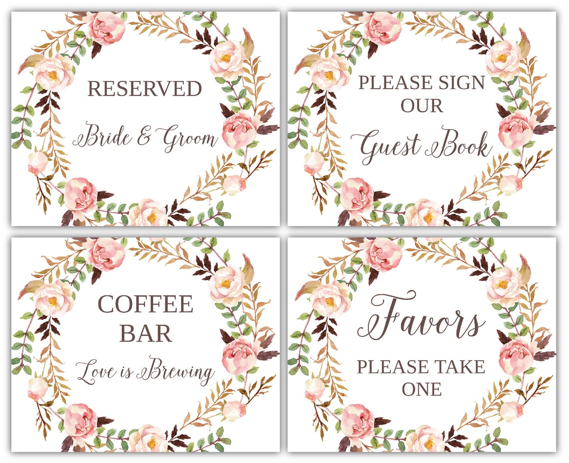 Wedding Signs Wedding Signage Wedding Signs Printable | Etsy