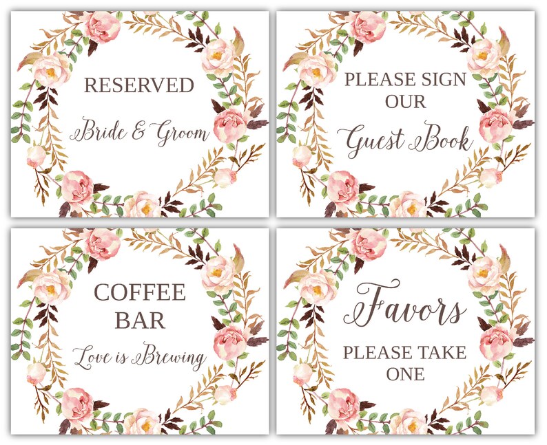 Wedding Signs Wedding Signage Wedding Signs Printable - Etsy