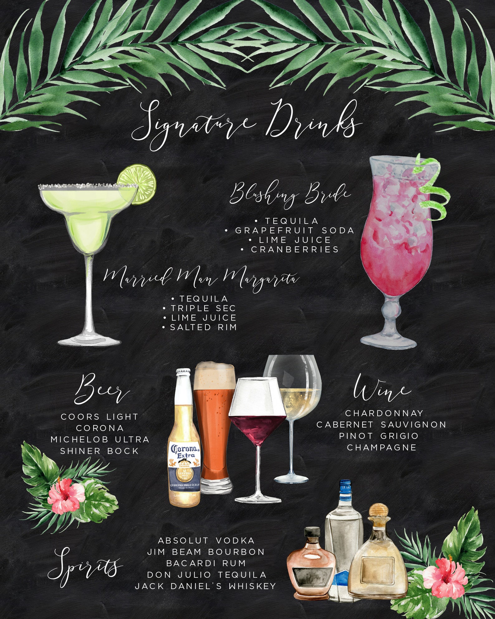 Editable Drink Menu Template Editable Drink Menu Template