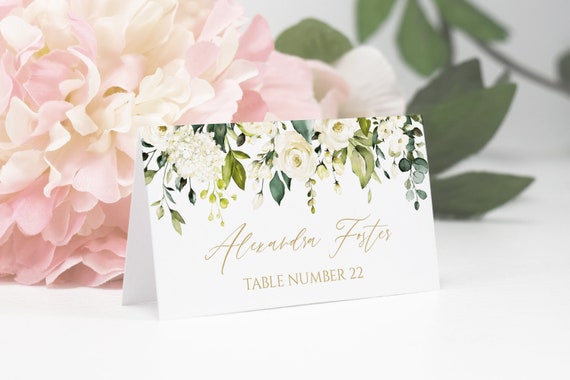 Southern Place Card Avery Tented Template, Eucalyptus Printable Place ...