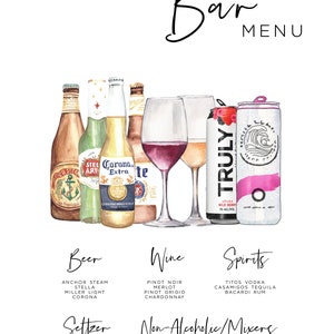 Bar Menu Template, Modern Editable Drink Menu, Minimalist Printable Bar Menu, Signature Drinks Sign, 4,000 Drink Images, The Original Bar image 8