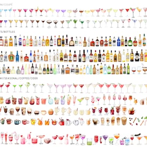 Design Your Own 4,000 Drink Images, Garnishes Included, Wedding Bar Menu Template, Signature Cocktail Sign, Signature Drink Menu Printable image 5