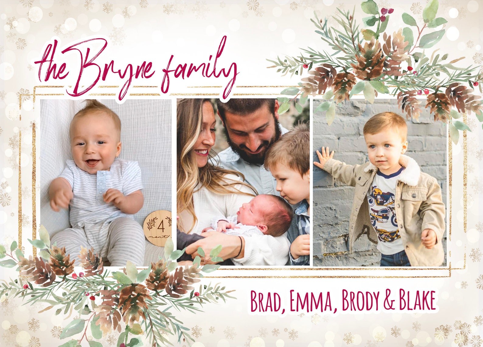 Christmas Card Template Christmas Card Template Etsy