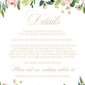 Monogram Wedding Invitation Template: Blush Pink Floral (DIY Printable