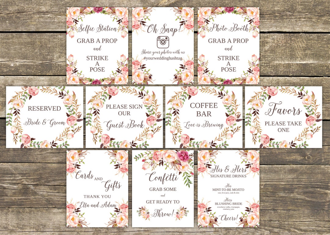 Wedding Signs, Wedding Signage, Wedding Signs Printable, Wedding Signs ...