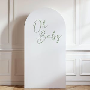 Shower Arch Backdrop PRINTED, Oh Baby Shower Foamboard Arch, Baby Shower Blue, Pink, Green, Brown for Balloon Arch, Custom Color By Request
