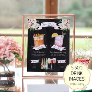 Signature Cocktail Sign Template: Chalkboard Bar Menu (Instant Download)