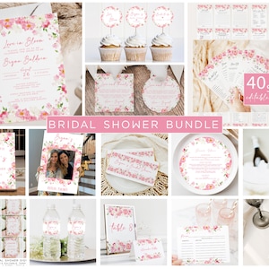 Bridal Shower Mega Bundle, Floral Bridal Shower Editable Template, Love in Bloom Shower, Printable Bridal Shower Invitation, Games +, Brynn