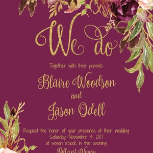 Printable Wedding Invitation Template, Wedding Invitation Printable ...