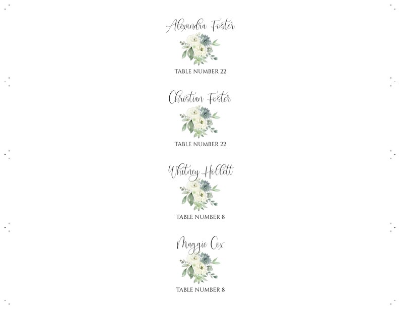 Napkin Wrap Place Card Template Printable Wedding Place | Etsy