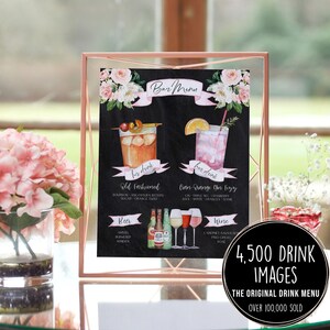 Design Your Own 4,000 Drink Images Garnishes Included, Signature Cocktail Sign Template, Chalkboard Bar Menu Printable, Instant Download image 1