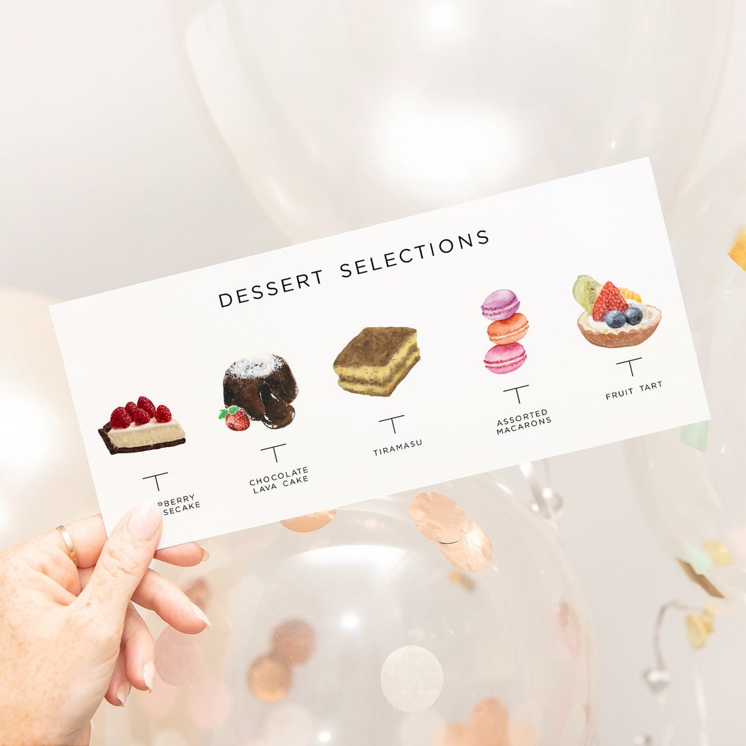 Dessert Bar Menu Card Template, Design Your Own Dessert Menu Card