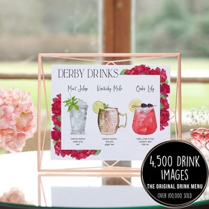 Kentucky Derby Drink Sign Template, Editable Derby Day Party Drink Menu, Mint Julep, Kentucky Mule, Oaks Lily Cocktails Sign, 4,500+ Images