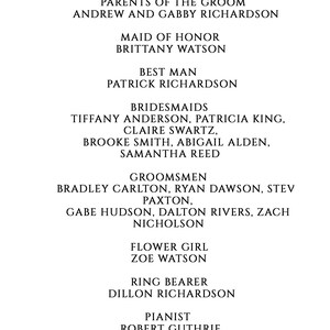 May include: A wedding party announcement with a floral border. The names of the bride and groom, Isabelle and Stephen, are at the bottom of the page. The names of the wedding party members are listed in a traditional format.