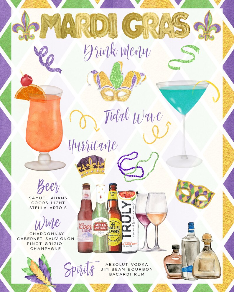 mardi gras bar and grill menu