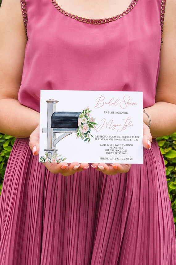 Bridal Shower by Mail Template, Long Distance Baby or Bridal Shower, Social Distancing Shower Invite, Editable Template, Instant Download Il_570xn
