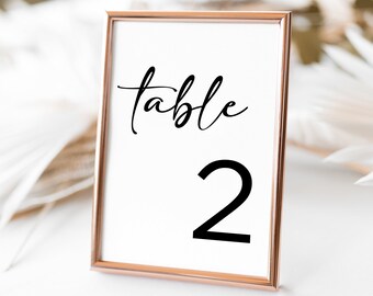 Minimalistische Tischnummern-Vorlage: DIY bearbeitbares Design (Instant Download)