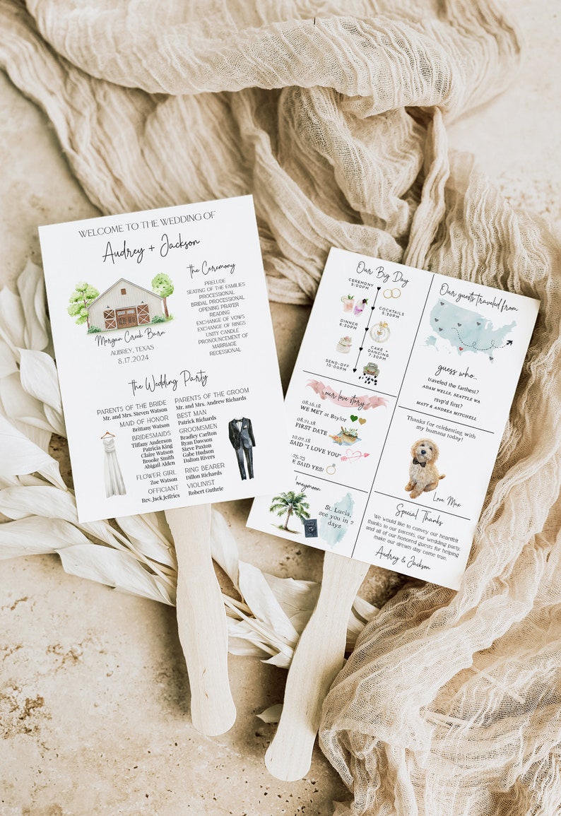 infographic wedding program fan