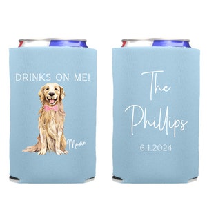 Personalized Pet Wedding Can Coolers: Custom Dog & Cat Favor