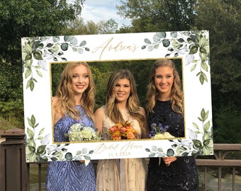 Photo Prop Frame PRINTED, Ready to Use, Boho Greenery Bridal Shower / Baby Shower / Wedding Photo Booth, Succulent Photo Prop, Selfie Frame