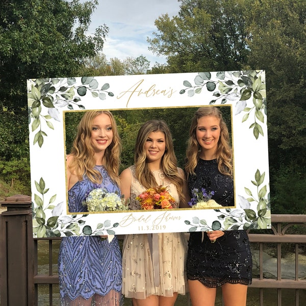 Photo Prop Frame PRINTED, Ready to Use, Boho Greenery Bridal Shower / Baby Shower / Wedding Photo Booth, Succulent Photo Prop, Selfie Frame