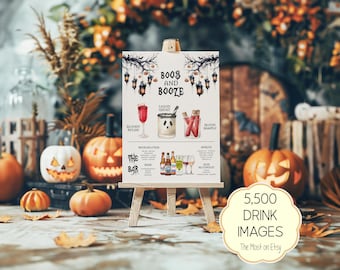 Halloween Signature Cocktails Bar Menu Template (Digital Download)