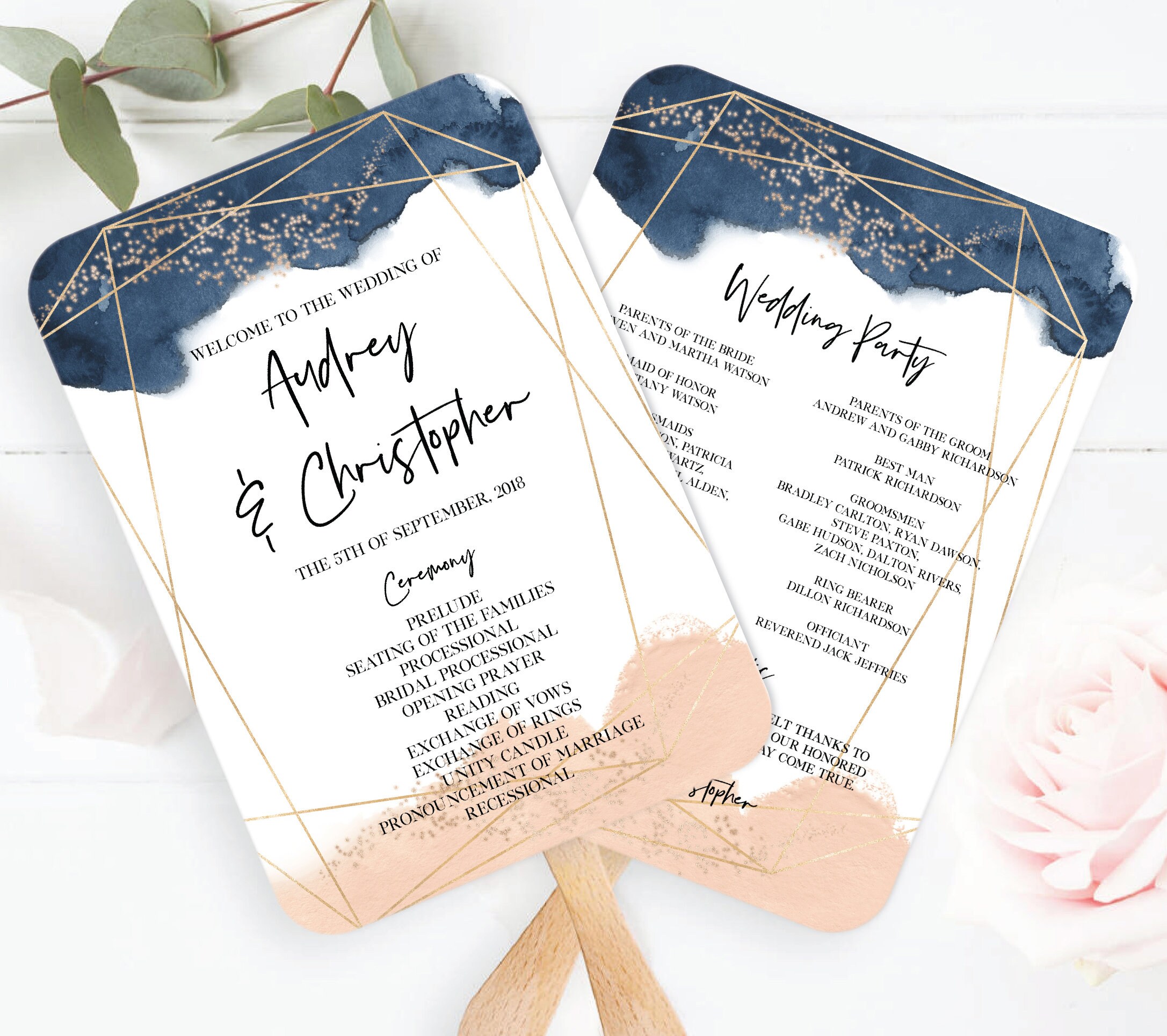 wedding program fan template