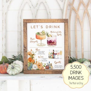 Fall Bar Menu Template, Modern Thanksgiving Editable Drink Menu, Minimalist Harvest Signature Drinks Sign, Autumn Party Decor 7,000+ Drinks